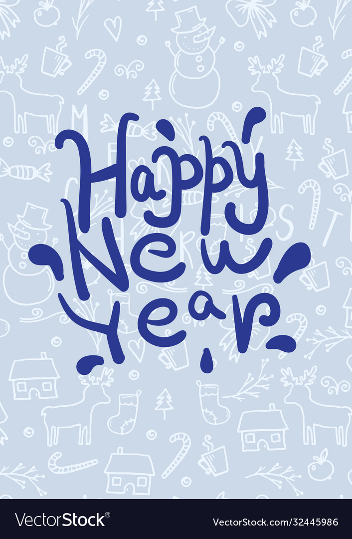 Hand drawn signs lettering 2019 for happy new