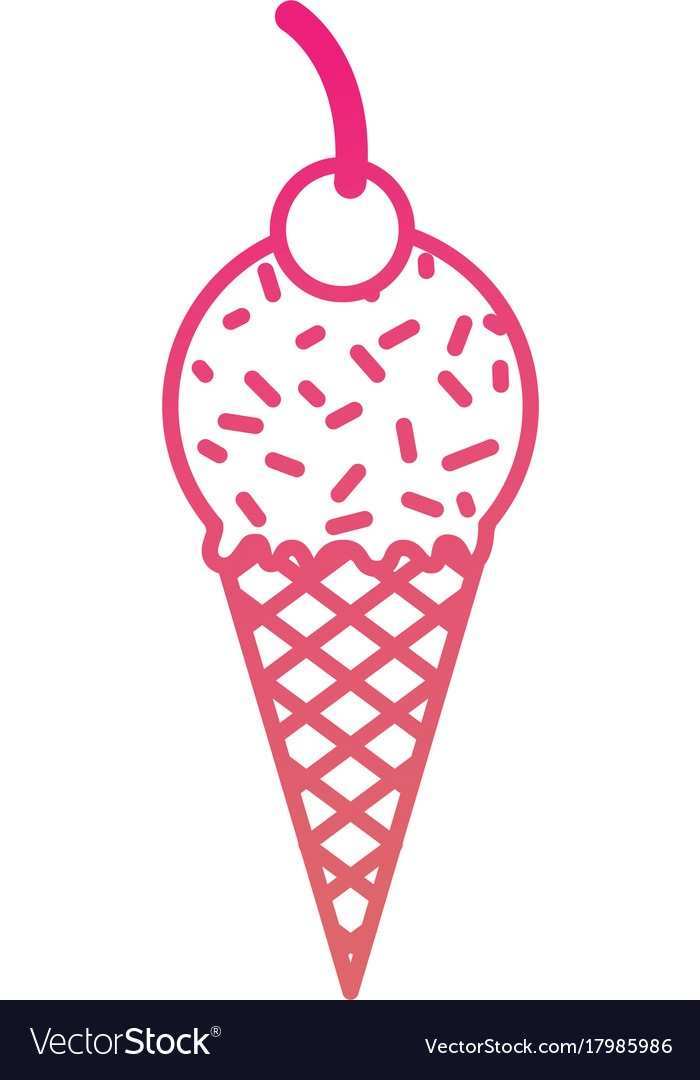 Ice cream sundae dessert delicious cold Royalty Free Vector