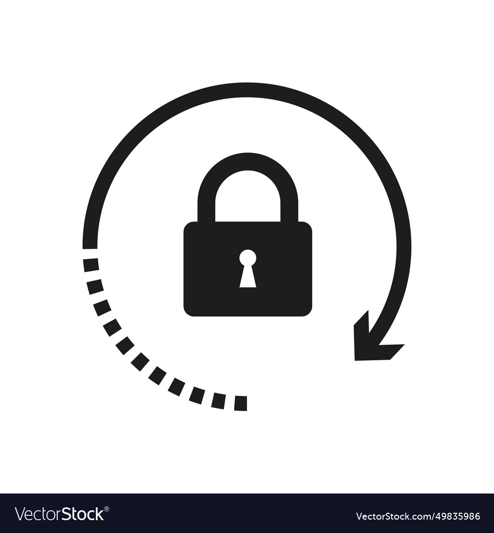 Lock reload icon reset password symbol vector image Lock reload icon reset password symbol