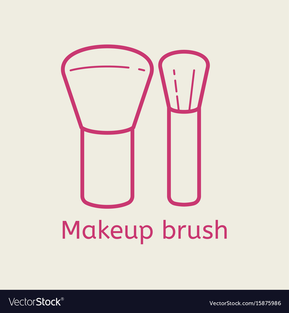 Make up brush thin line icon