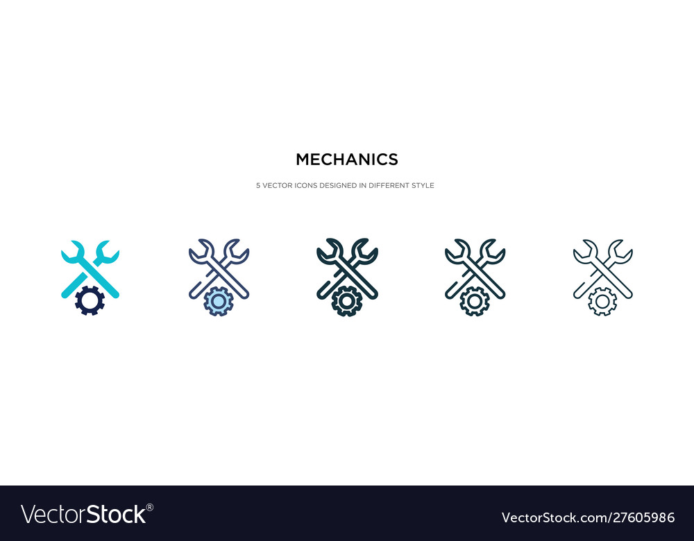 Mechanics icon in different style two colored