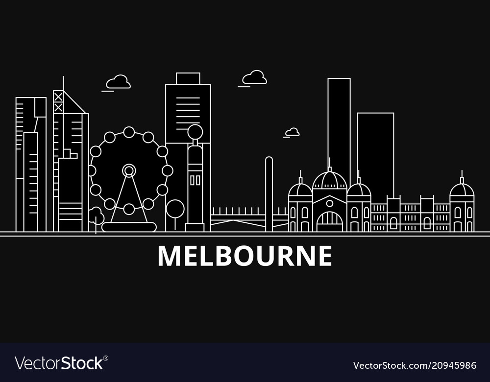 Melbourne silhouette skyline australia Royalty Free Vector