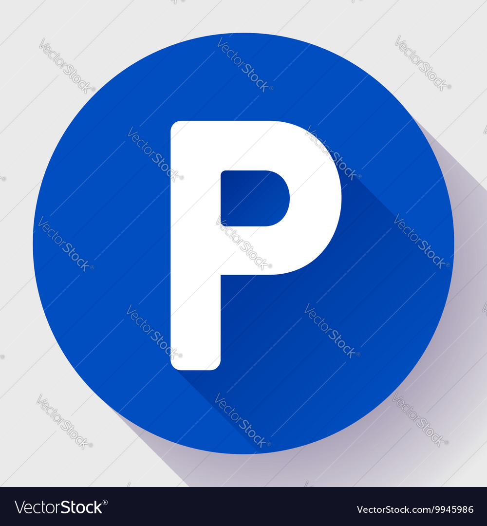 Parking lot sign icon flat style