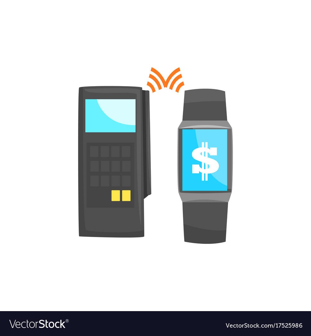 Pos terminal confirming the payment using smart