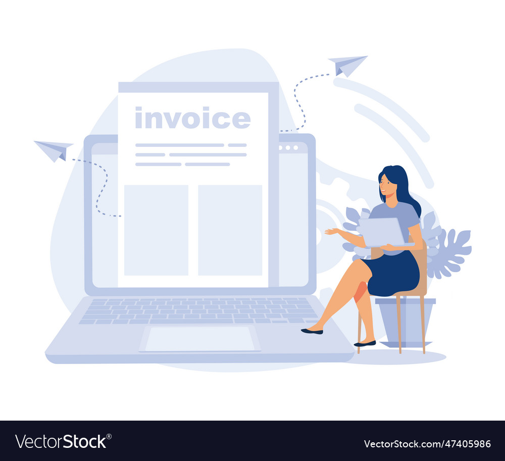 Remote payroll concept freelancer filling invoice