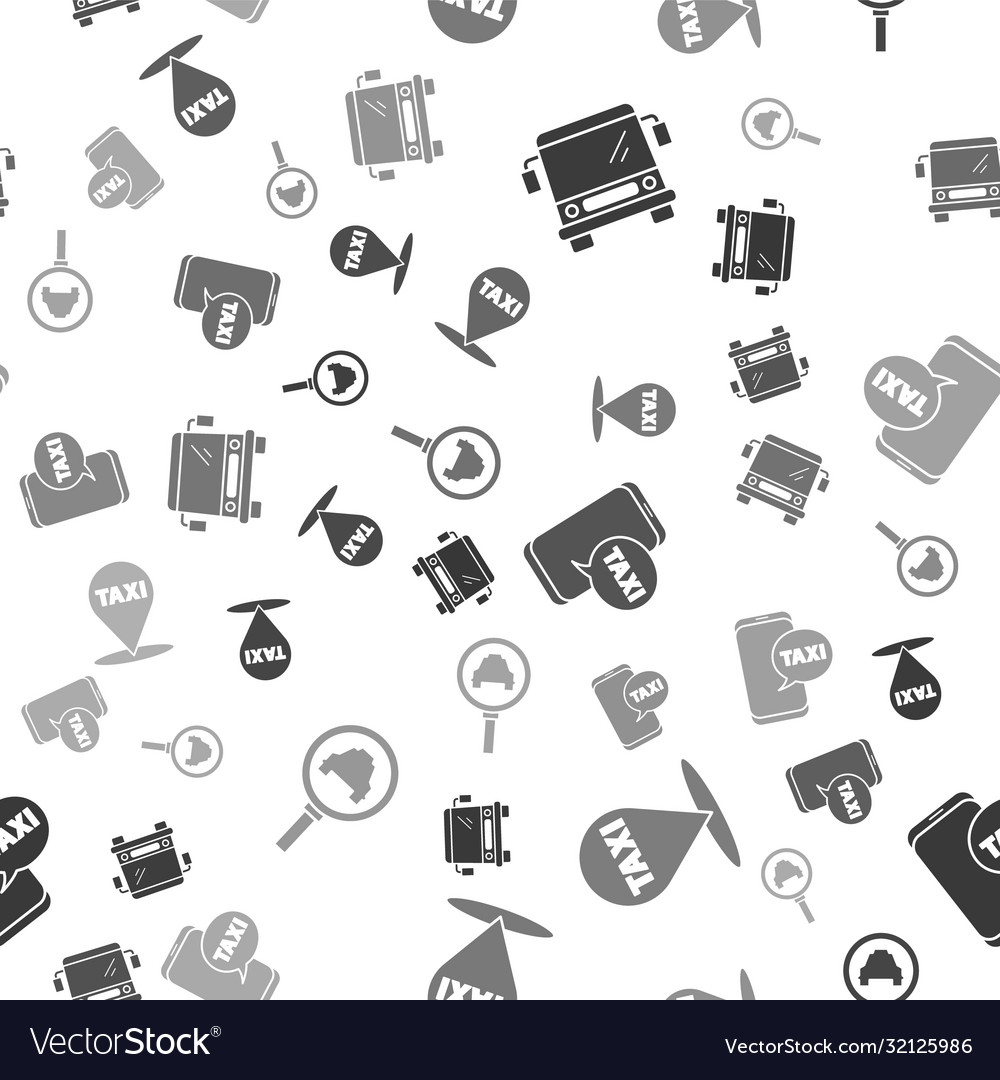 Set bus map pointer with taxi call vector image Set bus map pointer with taxi call