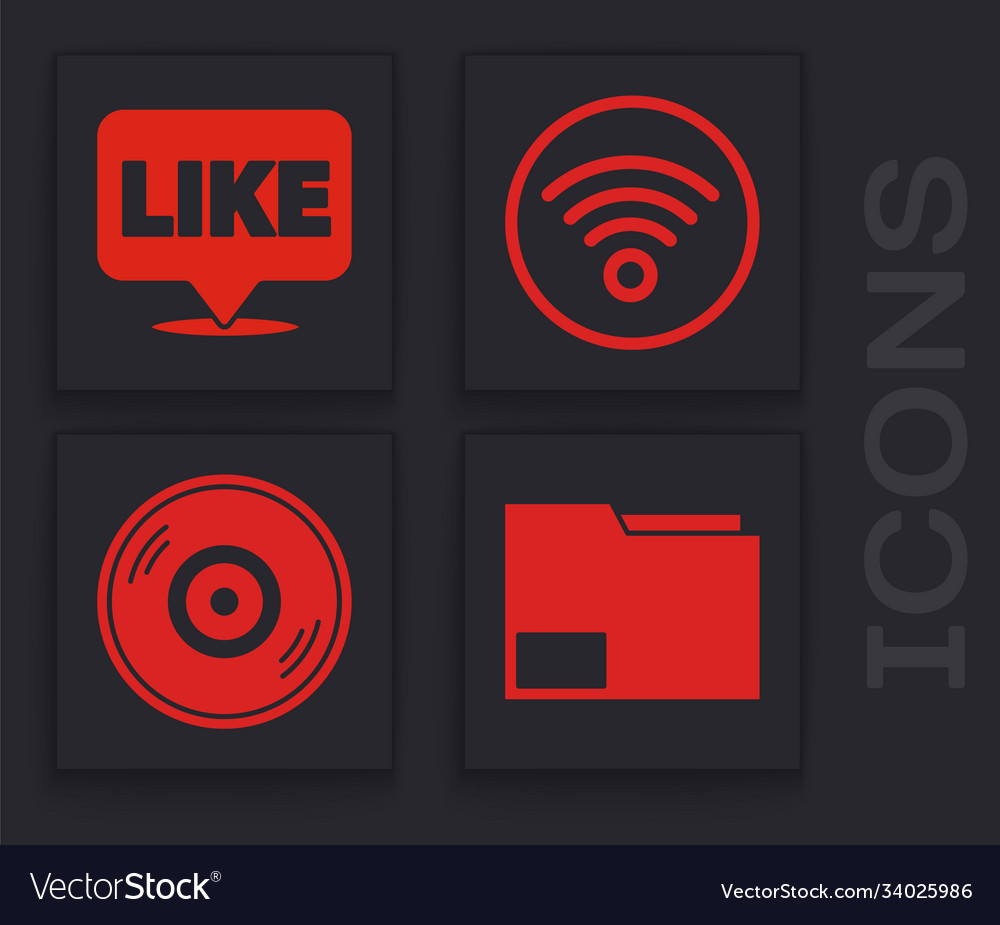 Set document folder like in speech bubble wi-fi vector image Set document folder like in speech bubble wi-fi