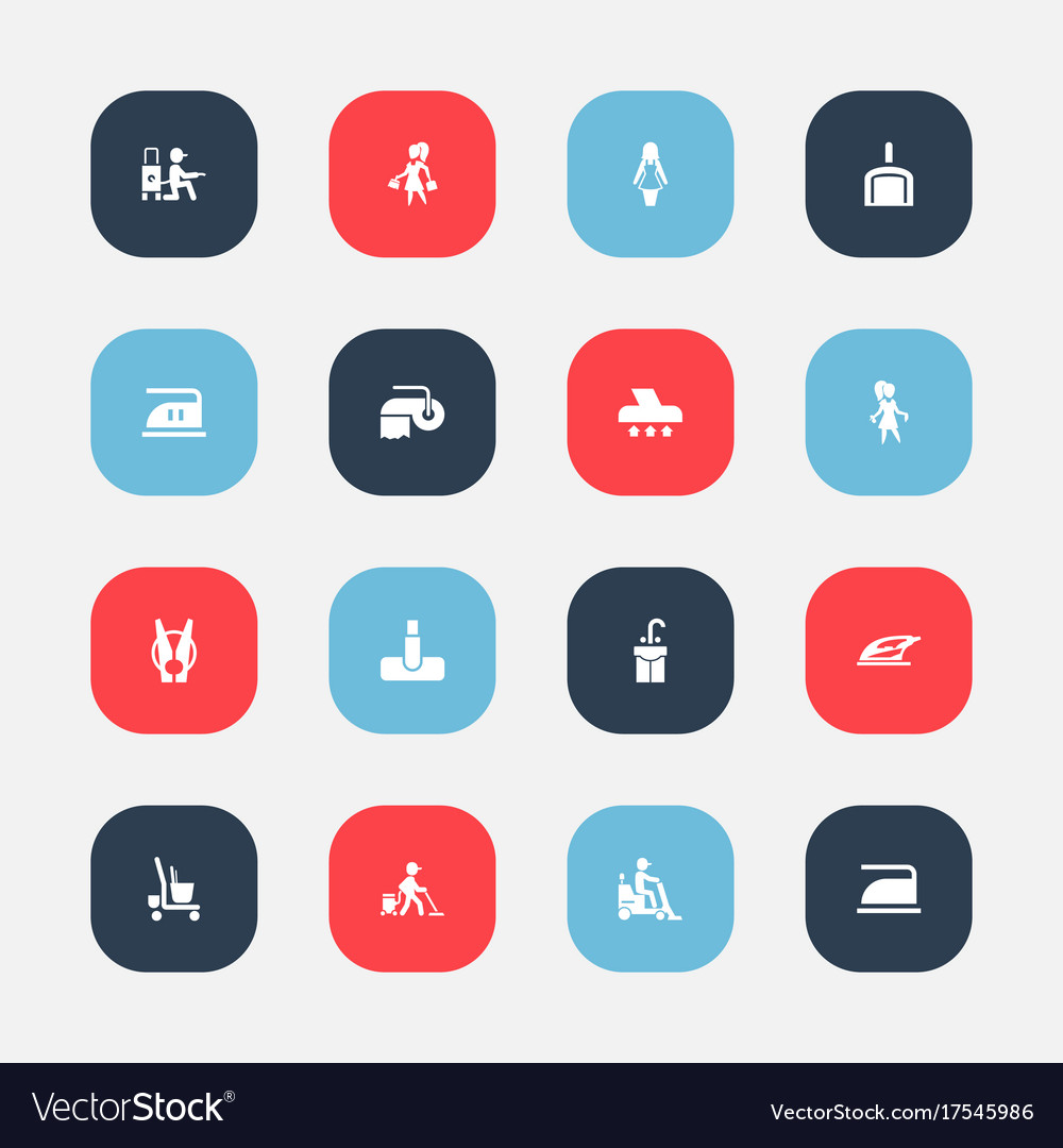 Set of 16 editable cleanup icons includes symbols