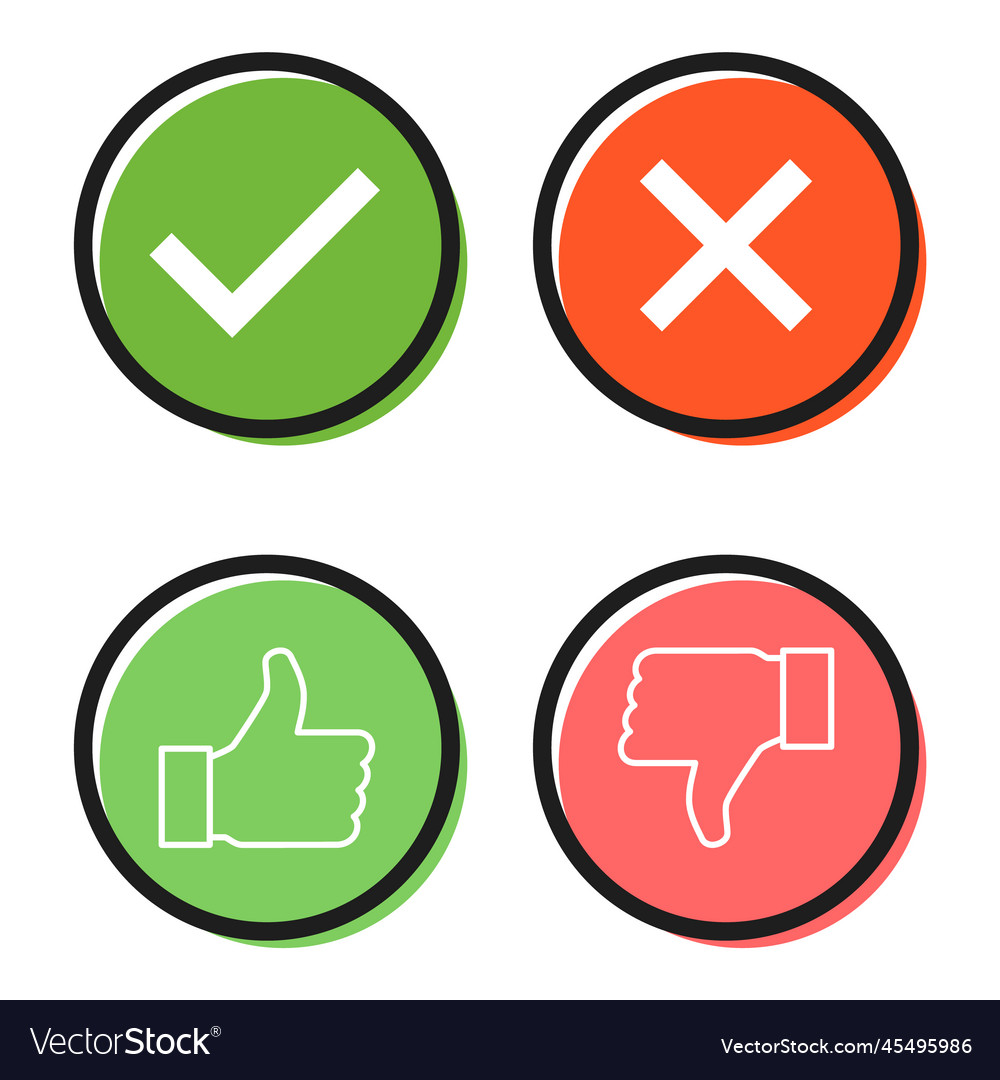 Set of check do dos mark correct wrong sign Vector Image Set of check do dos mark correct wrong sign
