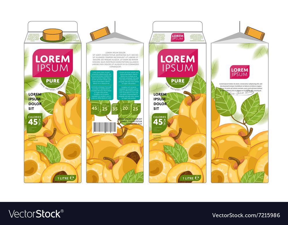 Vorlage Verpackung Design Aprikosensaft