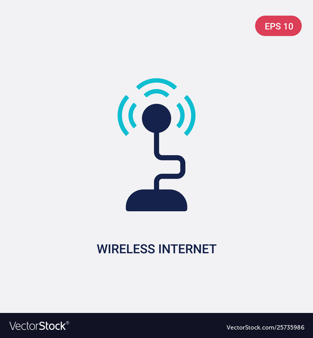 Two color wireless internet connection icon from Vector Image Two color wireless internet connection icon from