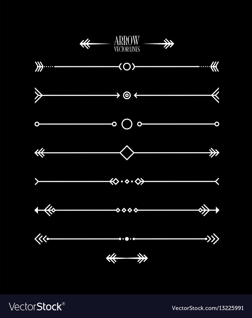 Abstract arrow line set