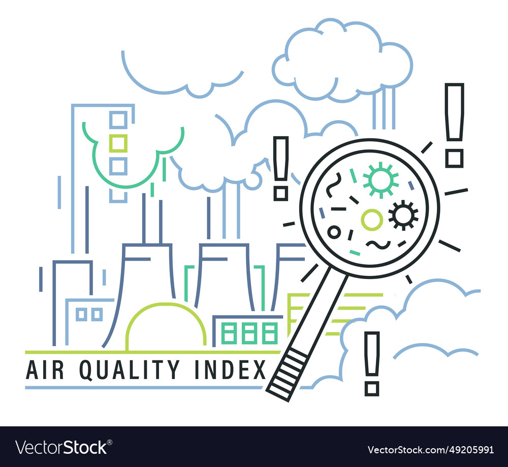 Air quality index poster outline banner aqi