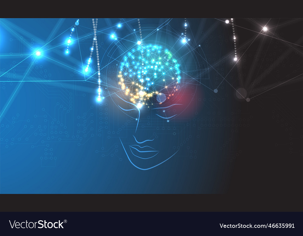 Artificial intelligence technology web background vector image Artificial intelligence technology web background