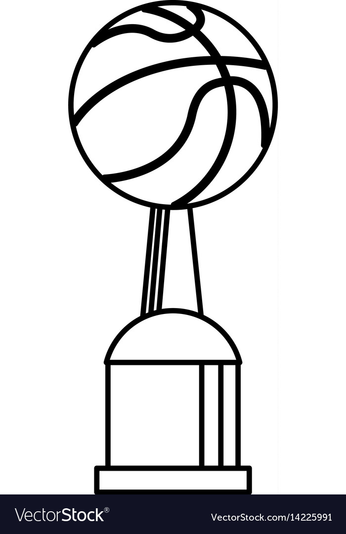 Award cup basketball sport outline