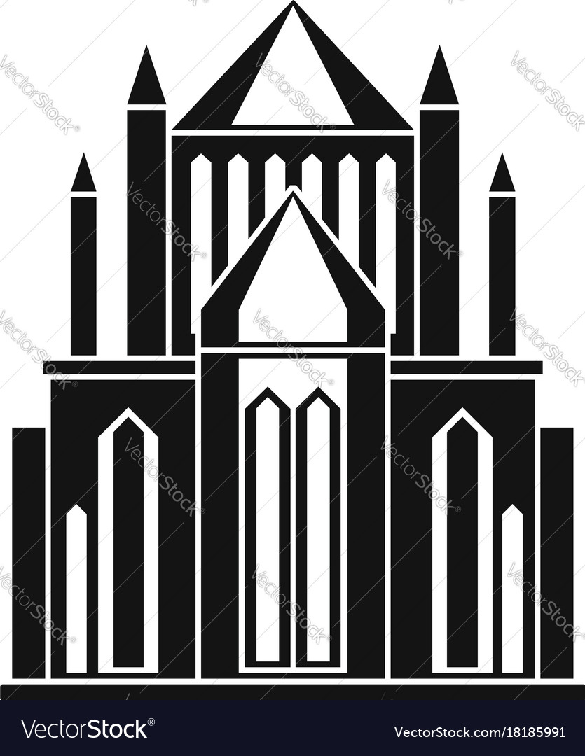 Cathedral icon simple style Royalty Free Vector Image