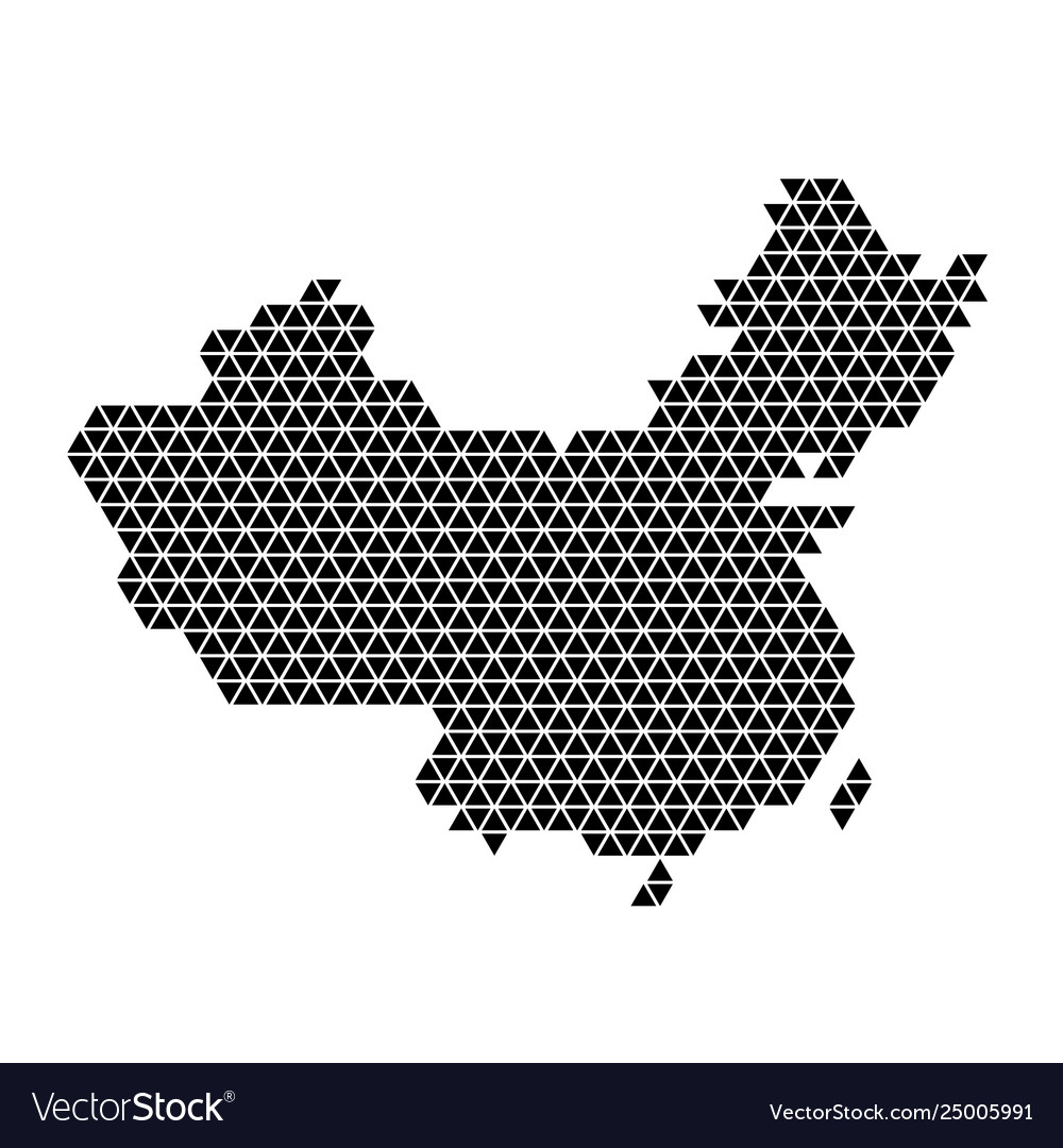 China map abstract schematic from black triangles vector image China map abstract schematic from black triangles