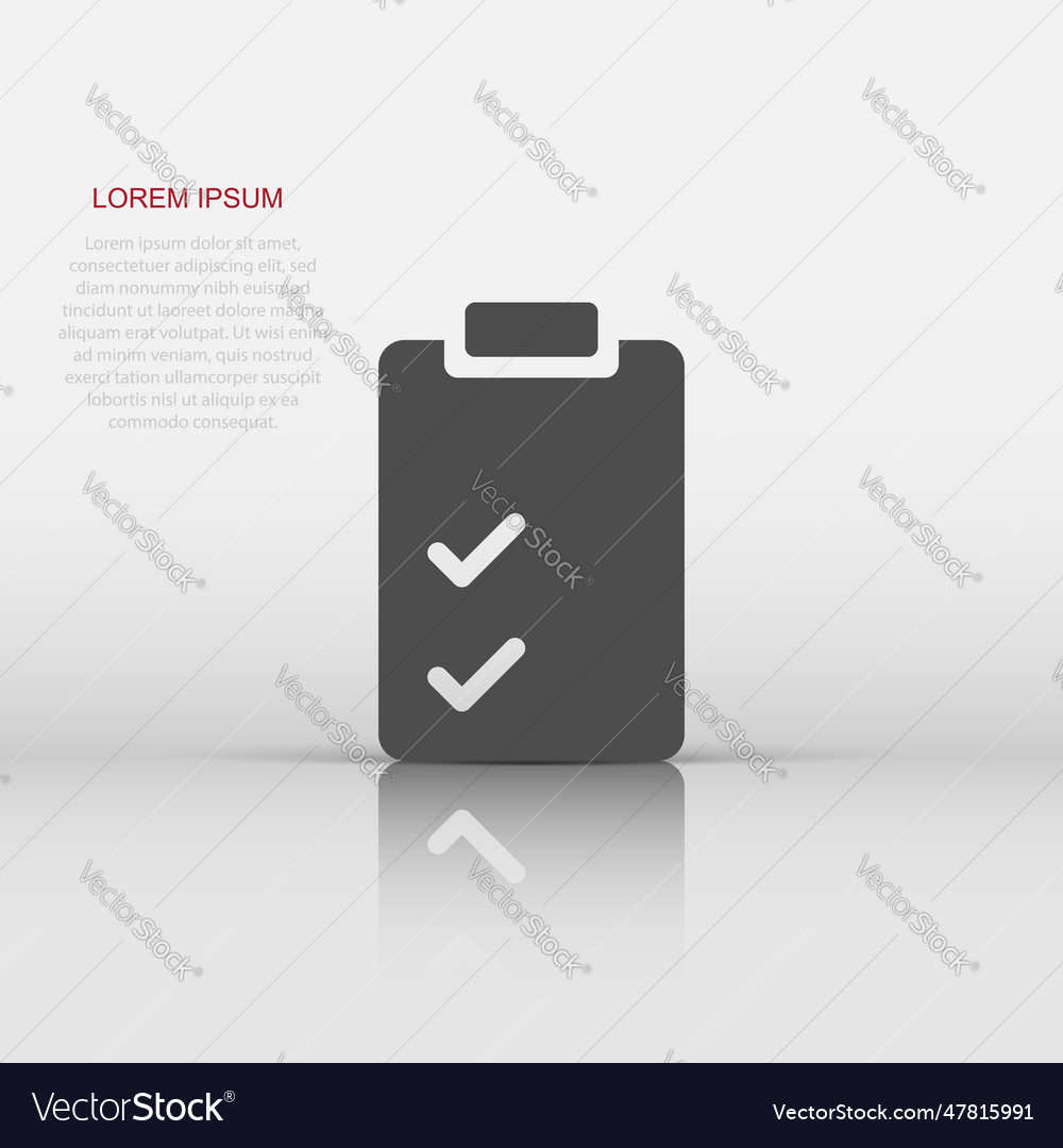 Document checklist icon in flat style report