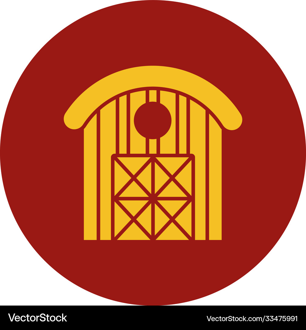 Farm barn icon block style Royalty Free Vector Image