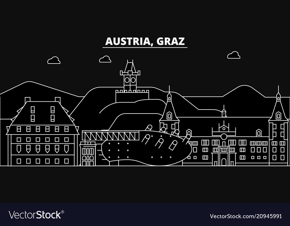 Graz Skyline Silhouette Austria