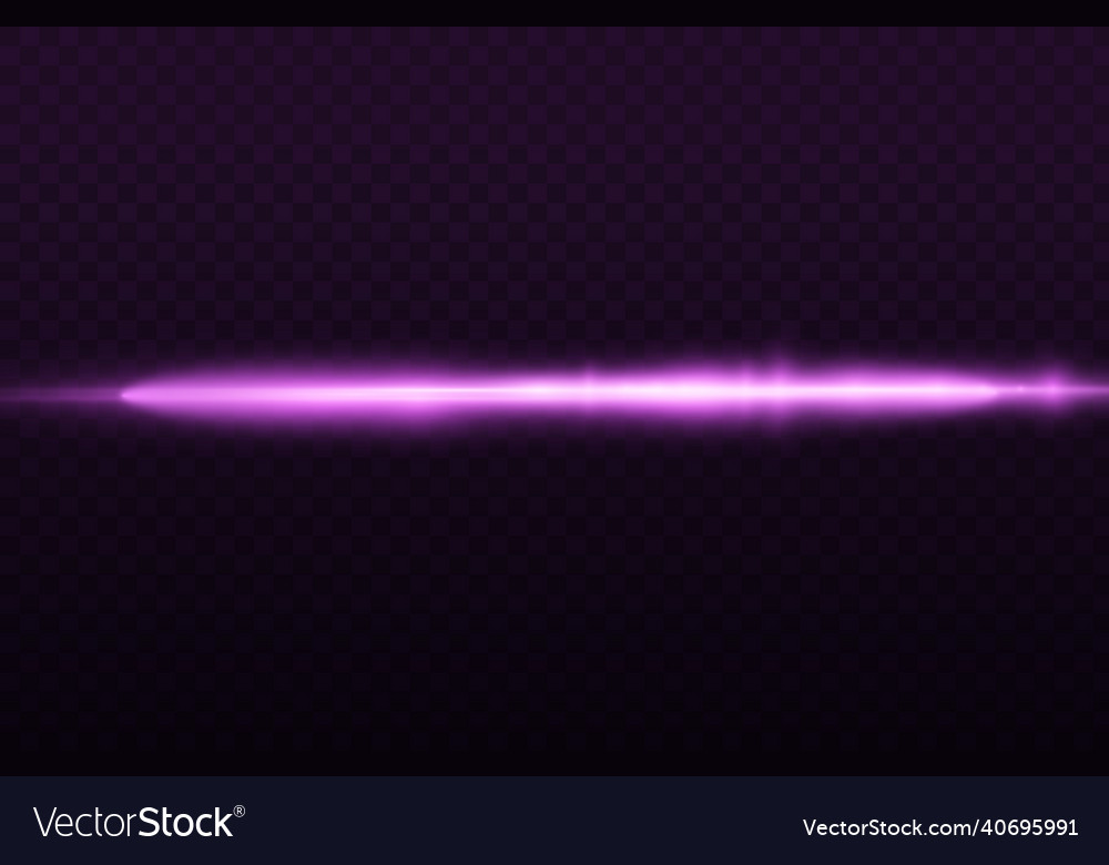 Horizontal violet light rays flash purple line Vector Image