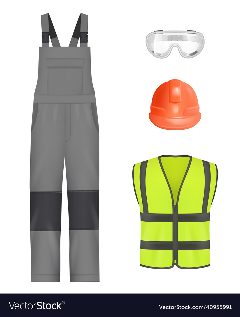 Industry uniform realistic workwear professional Vector Image