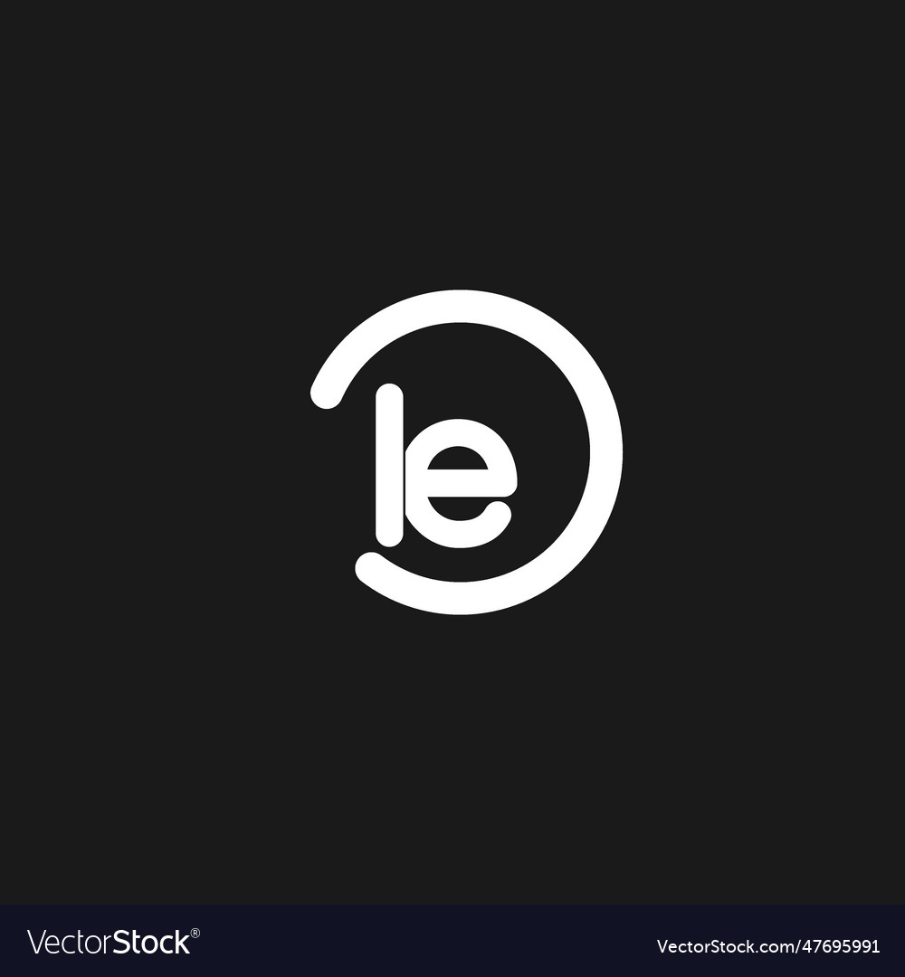 Initials le logo monogram with simple circles