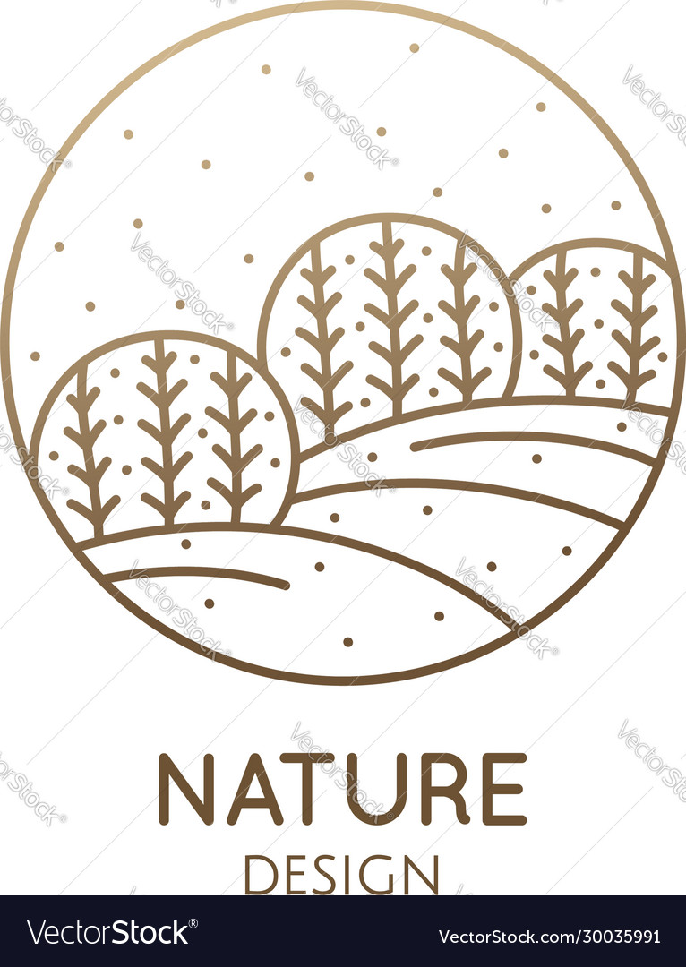 Logo nature in linear style outline