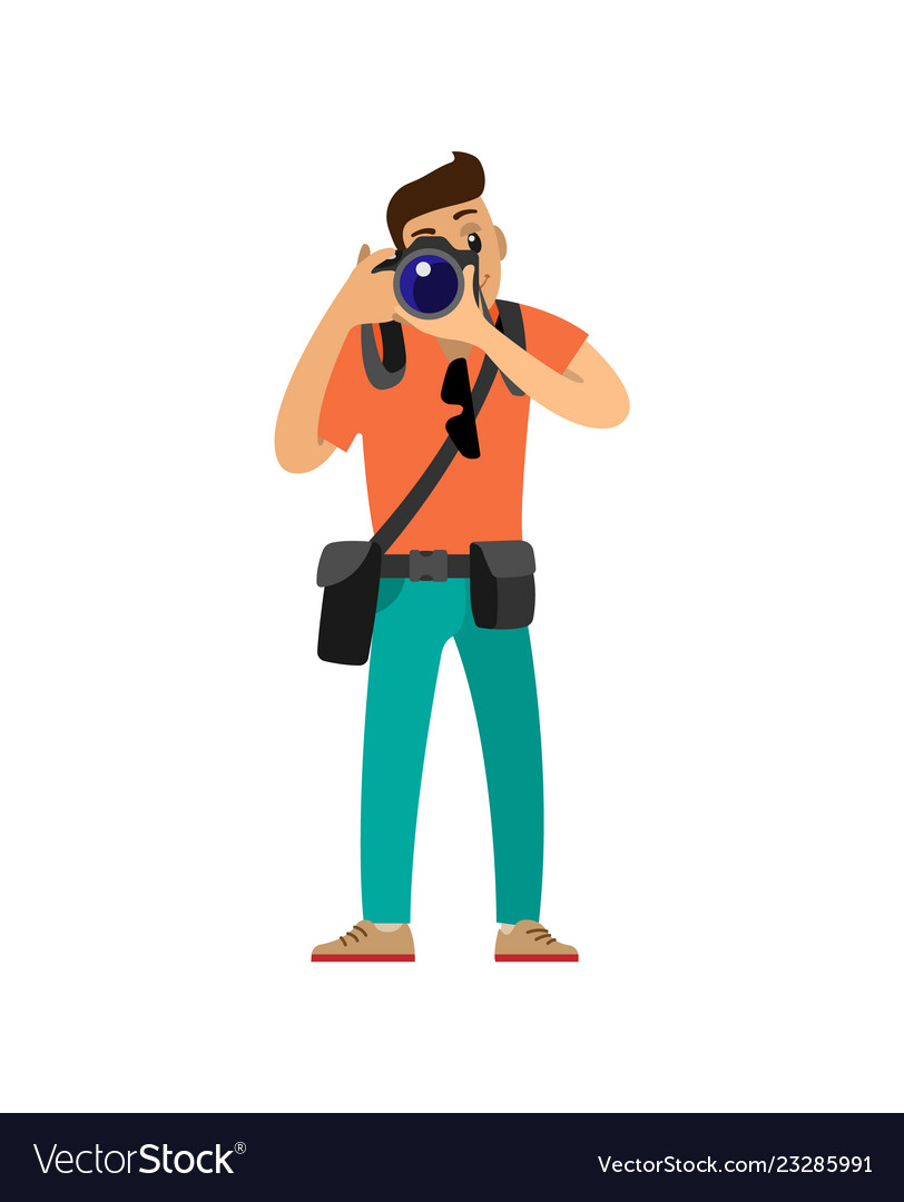 Man Taking Photo with Camera