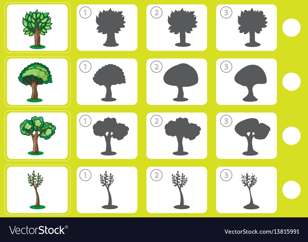 Match shadow worksheet for education Royalty Free Vector
