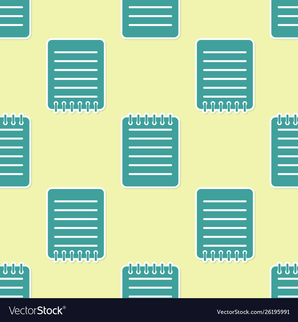 Notebook icon isolated seamless pattern on yellow vector image Notebook icon isolated seamless pattern on yellow