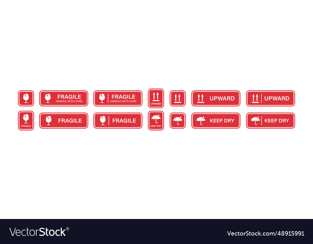 Packaging symbols fragile handle with care keep