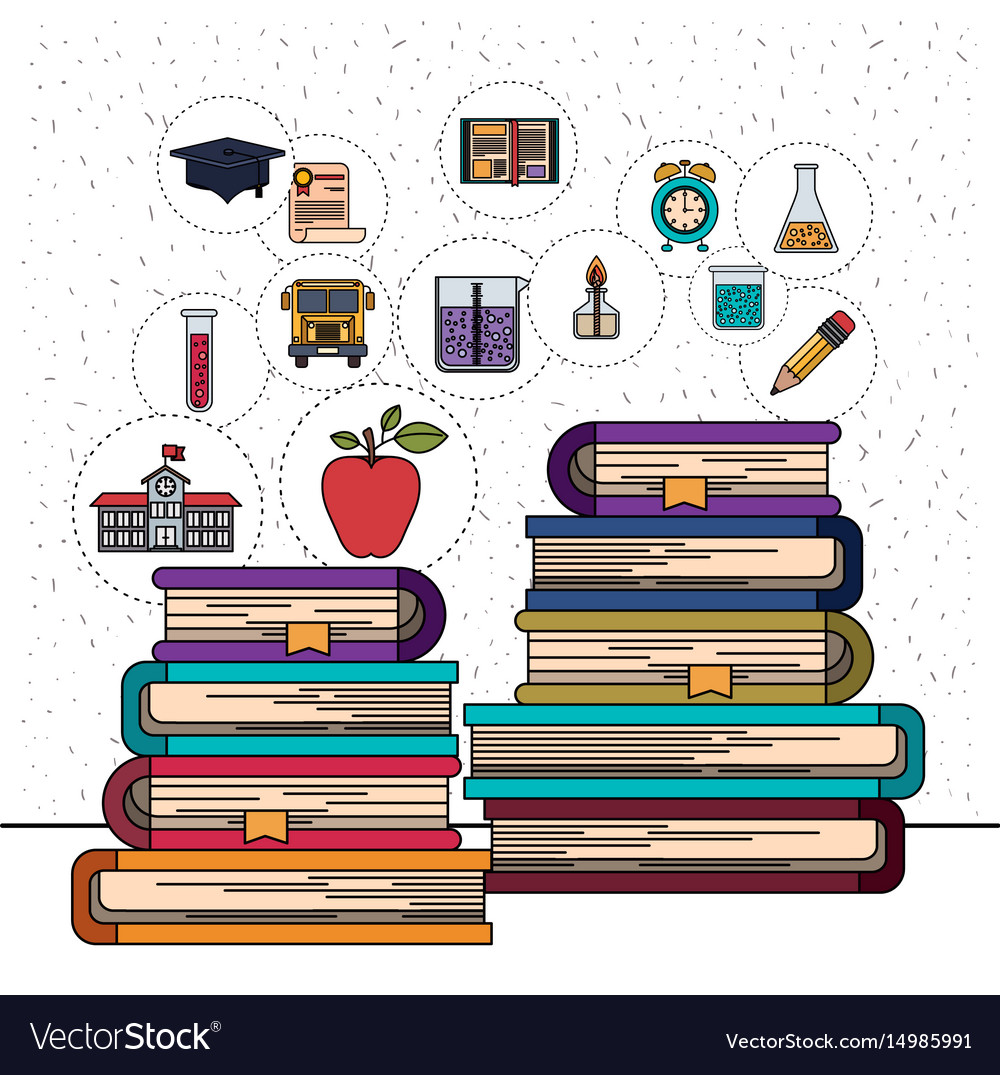 White background with sparkles of stack books