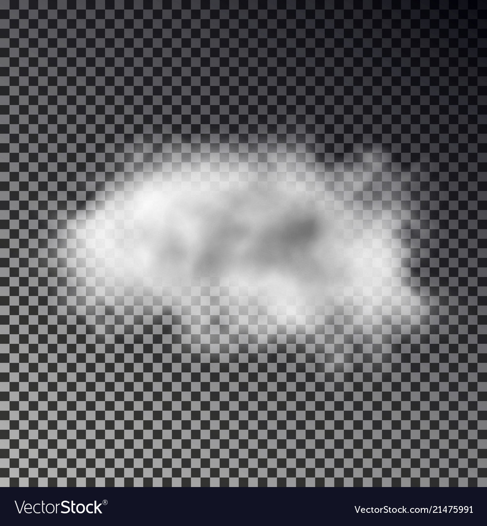 White cloud isolated on checkered background tran vector image White cloud isolated on checkered background tran