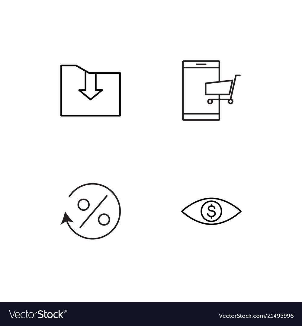 Banking linear icons set simple outline