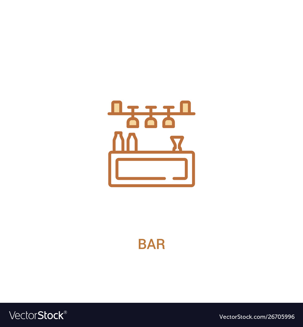 Bar concept 2 colored icon simple line element