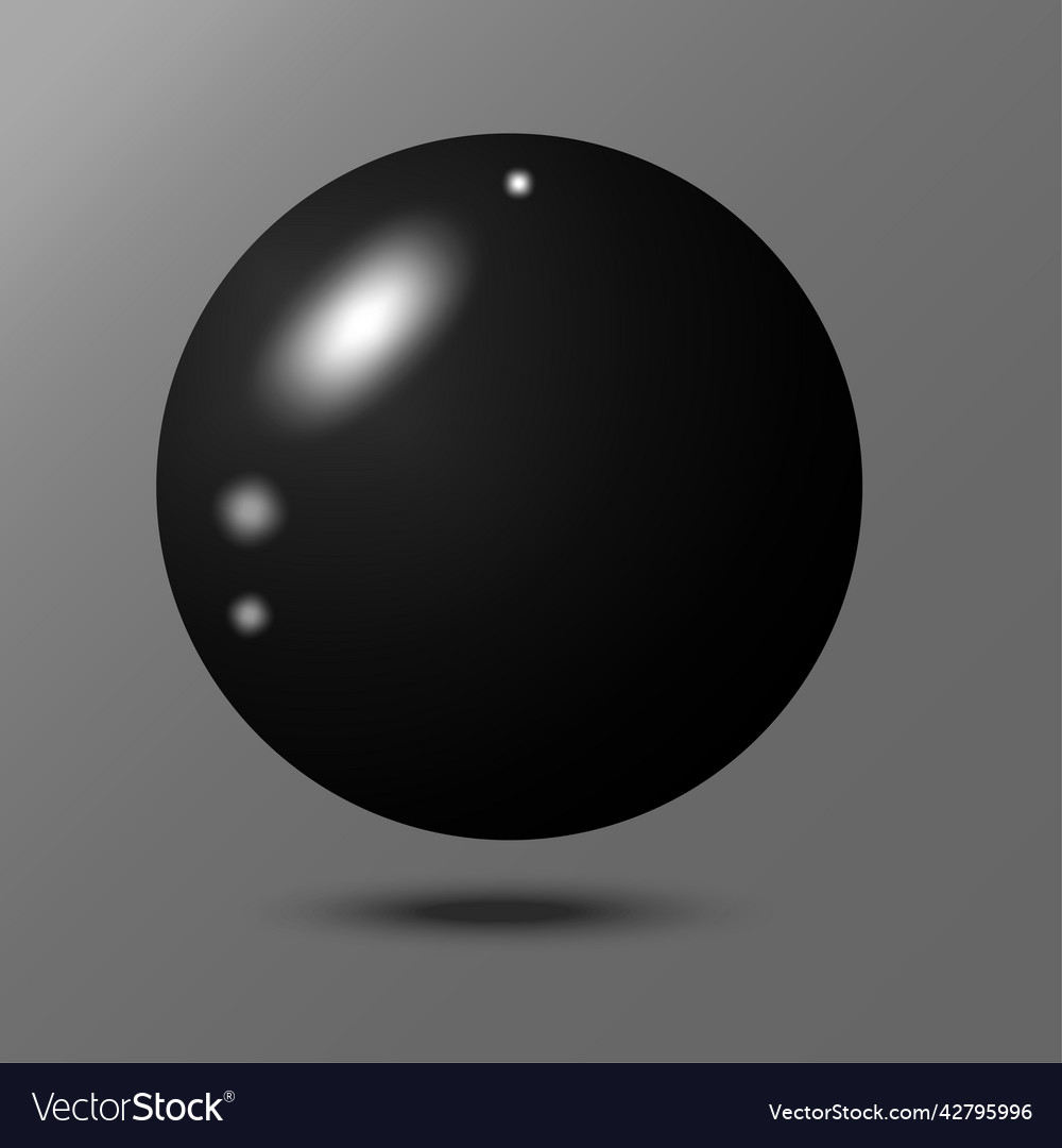 Black 3d Ball im realistischen Stil Ikone