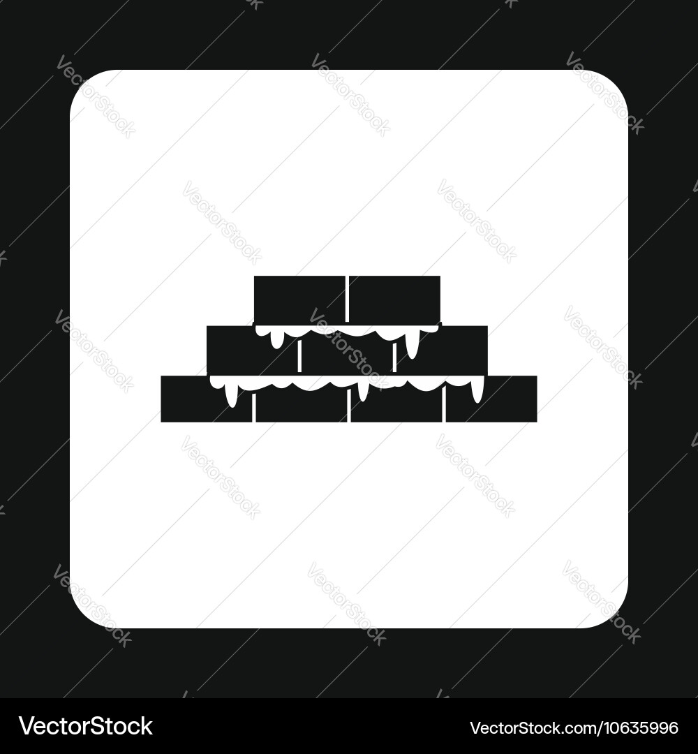 Brickwork icon simple style Royalty Free Vector Image