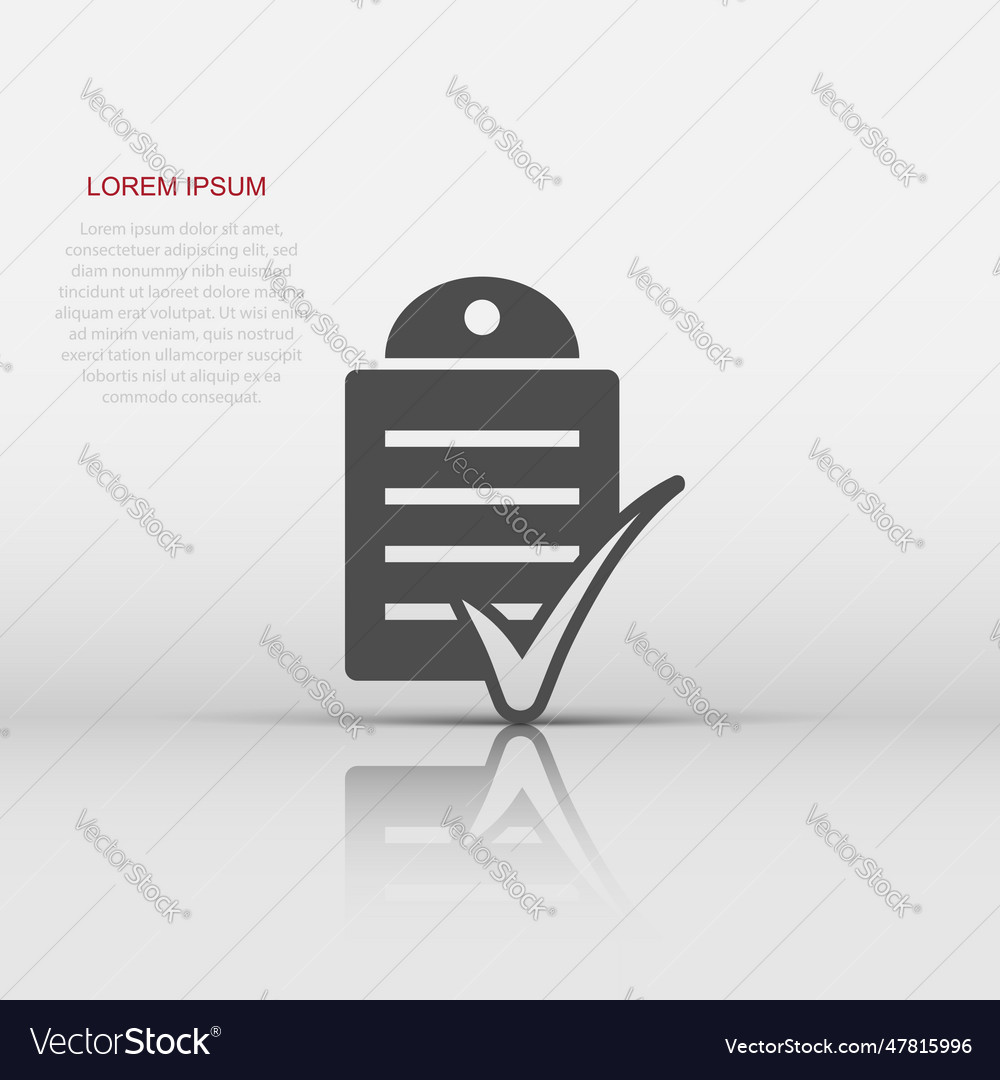 Document checklist icon in flat style report Vector Image Document checklist icon in flat style report