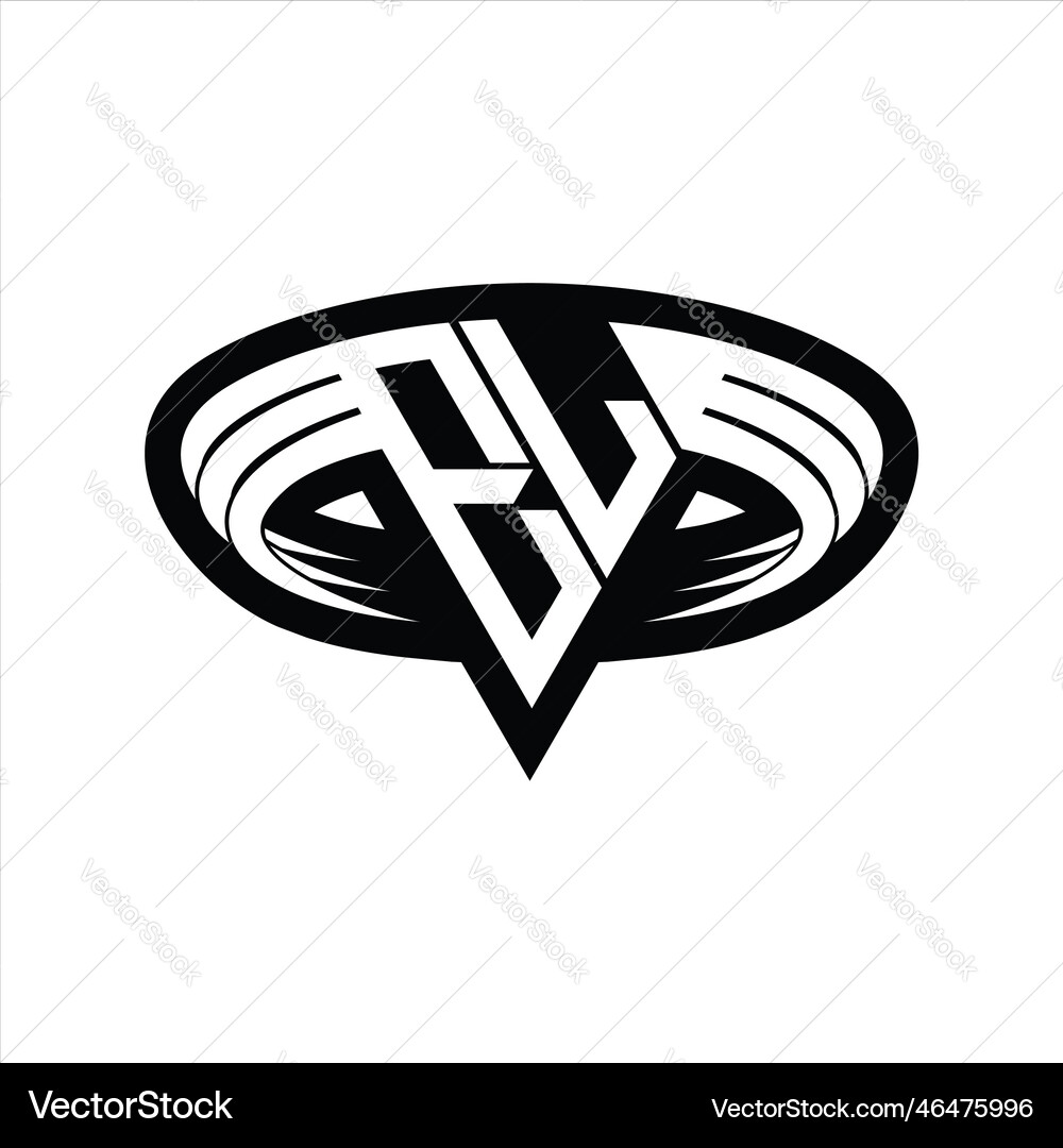 El logo monogram with triangle shape slice Vector Image
