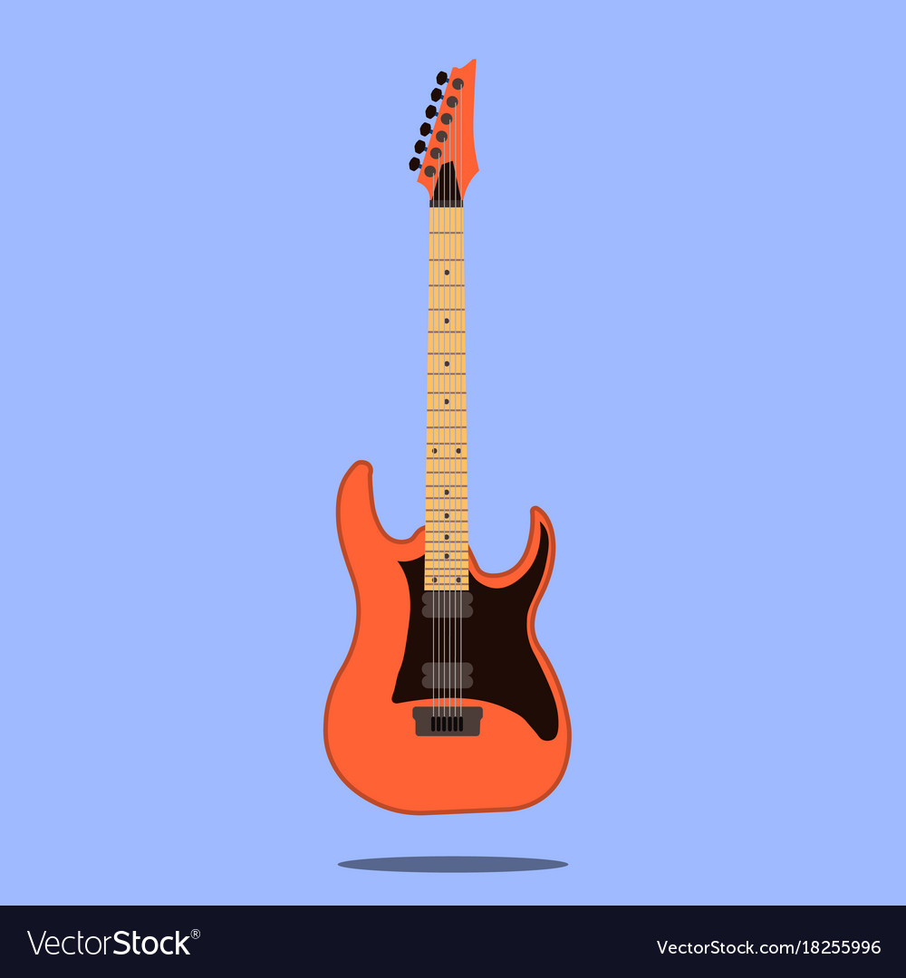 Electric guitar icon isolated on blue background