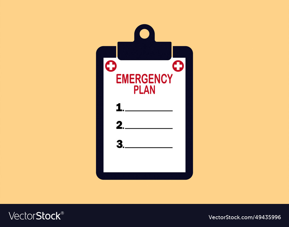 Emergency plan Royalty Free Vector Image - VectorStock