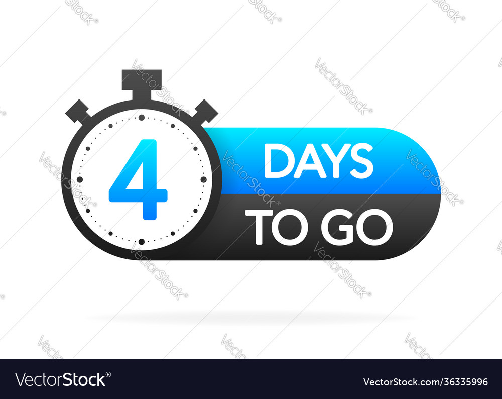 Four days to go timer banner in flat style