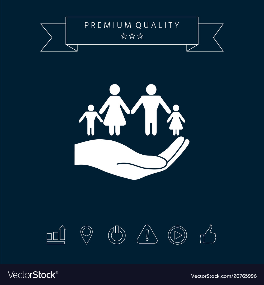 Hand holding a symbol of family family protect Vector Image