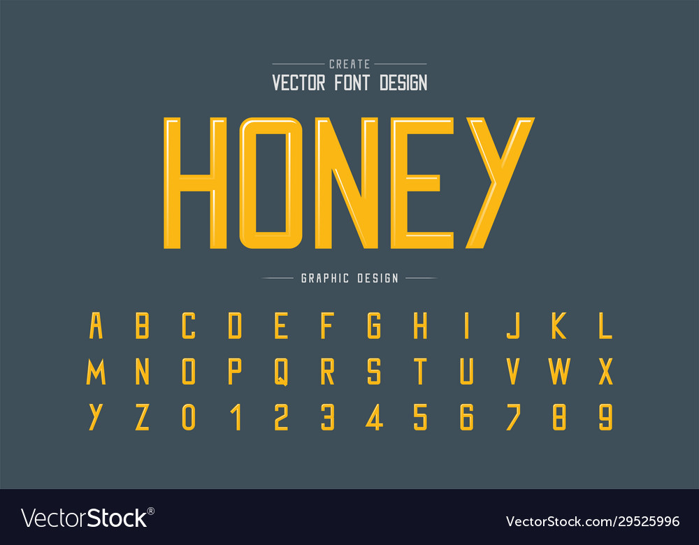 Honey Typeface - Alphabet & Number Set