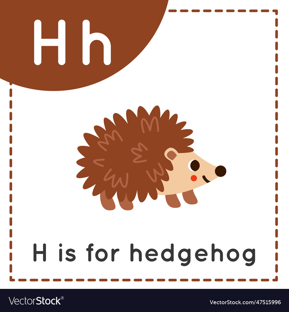 Learning english alphabet for kids letter h cute Vector Image