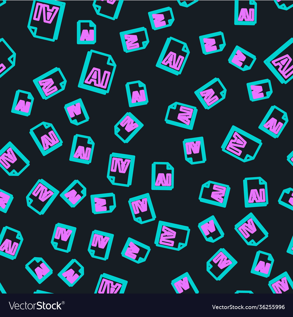 Line ai file document download button icon vector image Line ai file document download button icon