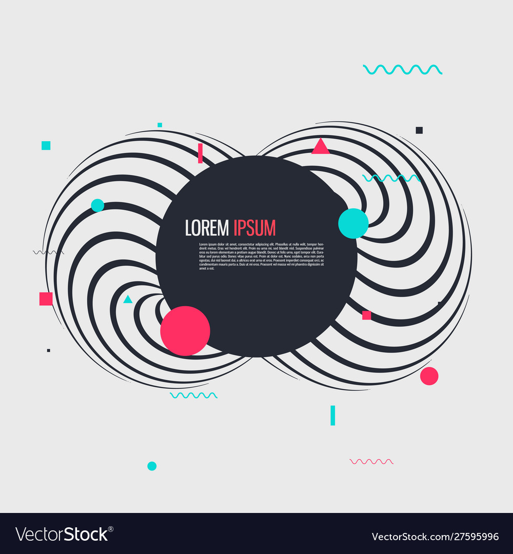 Memphis style geometric pattern with different vector image Memphis style geometric pattern with different