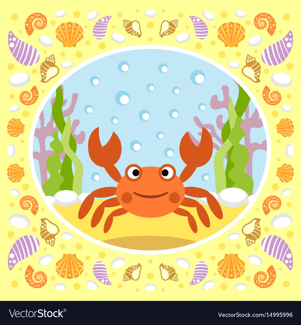 Sea background with crab