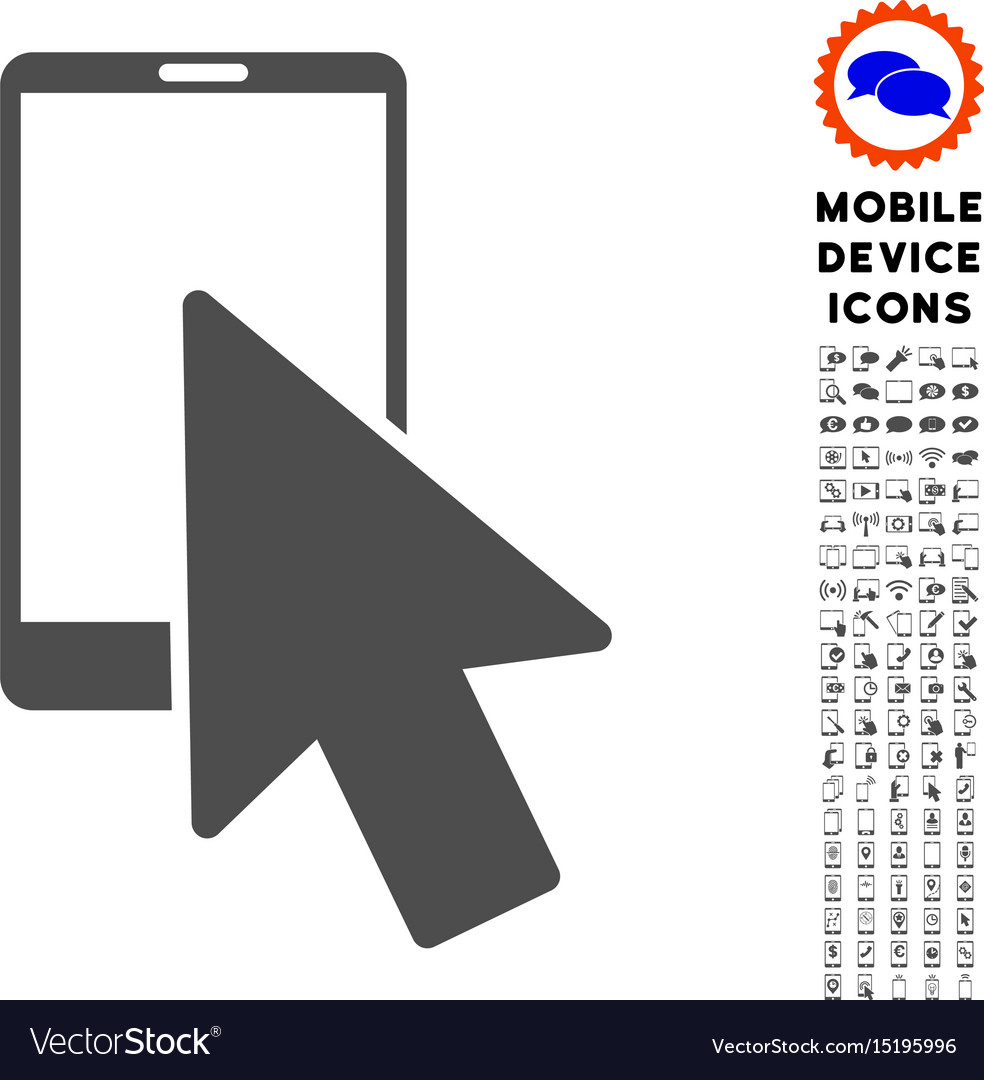 Smartphone arrow pointer icon with set